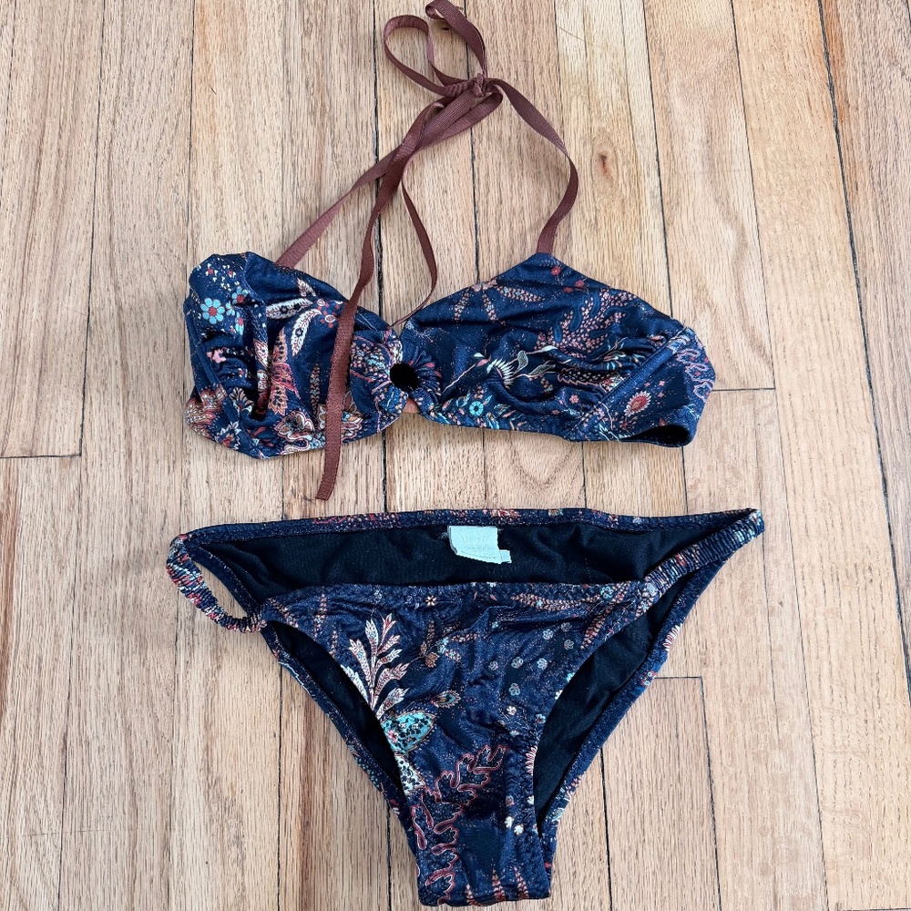 Malia Mills Swimwear Navy Paisley Bikini
